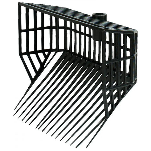 Durable Basket Pitchfork Replacement Head Black One Size Lightweight Yet Sturdy With Tough Plastic Tines For Easy Stall Cleaning And Less Strain Perfect Barn Tool For Quick Deep Cleanups