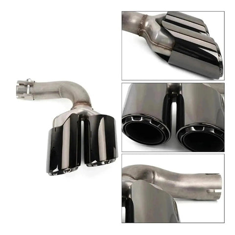 Stainless Steel Exhaust Tip Upgrade For Porsche Cayenne 2018 To 2022 Black Coated Exhaust System Pipe Muffler Tip Car Tail Air Vent Body Kit