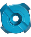 Blue four-flute CNC lathe face mill with center bore for aluminum alloy machining.