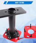 Rear Axle Bearing Puller And Installer Kit For Toyota Trucks, black adapter plate with red attachments, Easy Wheel Bearing Removal Tool With ABS Tone Ring Accessory, Compatible With 1995 To 2020 Tacoma Tundra 4Runner Hilux T100 Pickup.