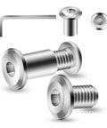 1/4 20 X 1/2 Flat Head Hex Socket Cap Screw And Bolt Pack With Hex Wrench Solid 304 Stainless Steel in close-up view.