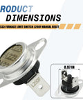 2 Pack L200F Furnace Limit Switch With Manual Reset 200 Degree Overheat Protection Replacement Safety Switch For Most Furnaces Durable HVAC Sensor Easy Install Plug And Play shown with dimensions