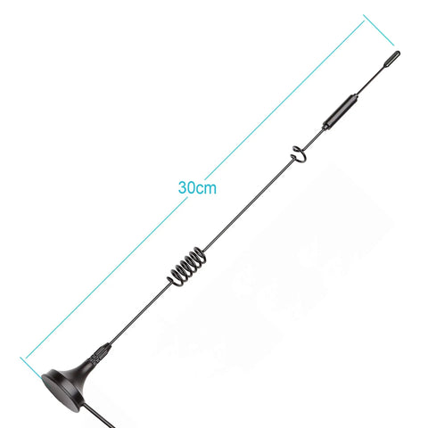 Premium LTE Cellular Antenna With A Tough Magnetic Mount And Extra Long Three Meter Cable, 30cm long black antenna for signal boost.