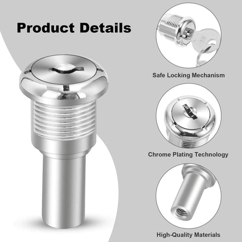 Universal Vending Machine Key Lock With Cylinder Lock For Storage Units Durable Metal Tubular Lock Includes 2 Keys