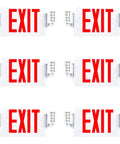 Six Pack Emergency Exit Signs With Lights And Backup Battery Red 120 To 277V For Wall Or Ceiling Mount Commercial Grade
