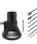 Precision cutting guide for rotary tools, 68mm height, compatible with 29-Piece HSS Multi Drill Bit Kit.