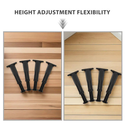 Heavy Duty Telescopic Furniture Support Legs 7.6 To 13.5 Inches Adjustable Feet Set Of 8 showing height adjustment flexibility