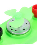 Green motor component of Solar Powered Science Experiment Kit For Kids With Mini Generator Motors Hand Cranked Wind Turbine Quiet Operation Hands On STEM Toy For Skill Building And Educational Fun.