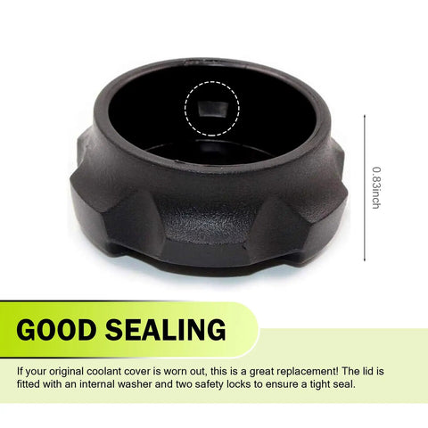 Close-up of black Car Radiator Tank Cover and Coolant Reservoir Cap OEM 2544126100 Direct Replacement for Hyundai Santa Fe and Kia