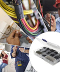 620 Piece Dupont Crimp Pin Connector Kit With 2.54mm Pitch JST SM Style Sockets, wires, usage examples in background