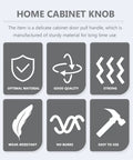 Infographic showing features of Four Pack Marble Print Ceramic Cabinet Pull Handles For Bathroom And Wardrobe Furniture Knobs