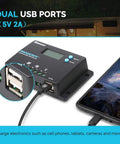 10 Amp 12V and 24V PWM Negative Ground Solar Charge Controller With LCD Display, dual USB ports, charging phone