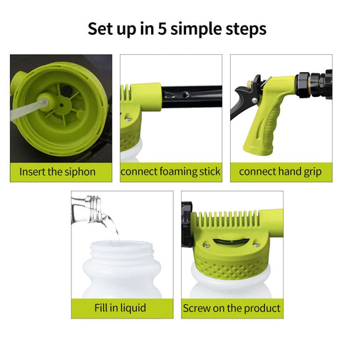 Dope Car Wash Foam Gun For Garden Hose With 6 Levels Of Foam Concentration Adjustable Sprayer Thick Filtration Metal Handle Washing Mitts Quick Connect To Any Cleaning Hose Snow Foam Blaster Kit setup steps