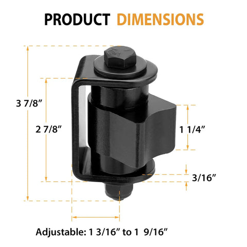 Heavy Duty Weld On Gate Hinges 4 Pack dimensions diagram showing adjustable sizes and measurements for driveway security gates.