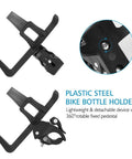 2 Pack Universal Bike Water Bottle Holders No Screws Easy Install Cup Cage With 360 Degree Rotatable Clip Fits 2.5 to 3.3 Inch Bottles