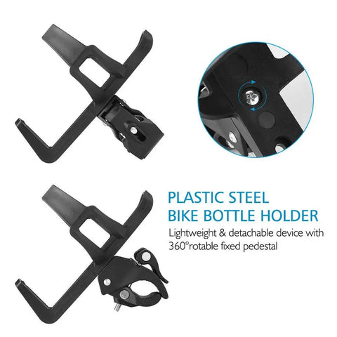 2 Pack Universal Bike Water Bottle Holders No Screws Easy Install Cup Cage With 360 Degree Rotatable Clip Fits 2.5 to 3.3 Inch Bottles