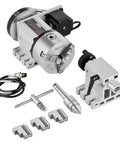 Heavy Duty Dividing Head With K11 3 Jaw Chuck And Mt2 Tailstock 4Th Axis A Axis Rotary Indexing Head For Cnc Milling Machine setup with motor and components
