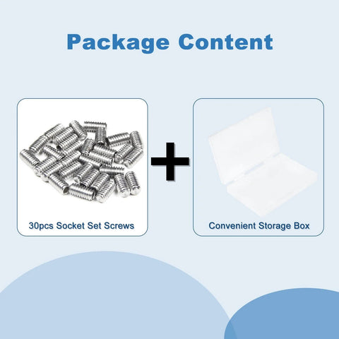 30 Pack 1/4-20 X 1/2 Inch Stainless Steel Set Screws Hex Allen Head Socket Bolts Cup Point Internal Drive With Key Wrench