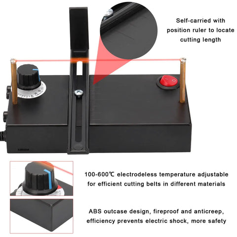 Hot Ribbon Cutter Machine For Home DIY Rope Bands And Crafting, Adjustable 100 To 600 Celsius Temperature, Fireproof ABS Case