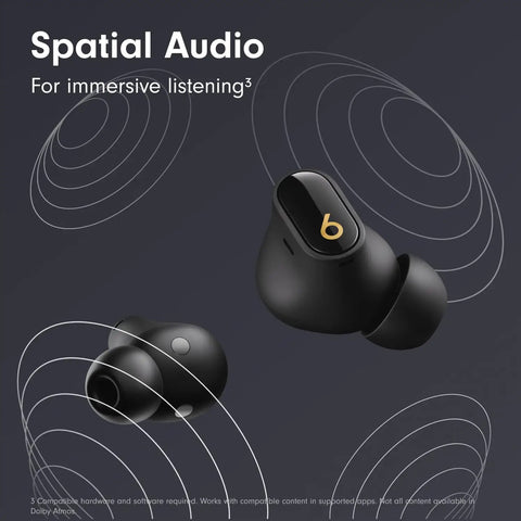 Studio Buds Plus True Wireless Earbuds With Active Noise Canceling And Transparency Mode, spatial audio feature in black gold.
