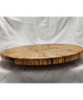16 Inch Lazy Susan Serving Tray Made From Plywood And Hardwood Round Wood Display for Kitchen Countertop Dining and Organizing