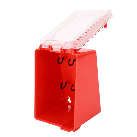 Group Lockout Tagout Box With Transparent Panel And Eight Hooks For Easy Visual Lockout Portable Wall Mounted Lockout Station For Safe Maintenance And Repair Worksite Key Management, red ABS/PC box