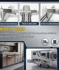 Locking Drawer Slides Heavy Duty Full Extension, 500 Pound Capacity, Ultra Wide 76mm Rails, Rust Proof Blue Zinc Coated Steel, Beefy Cold Rolled Steel Construction, Smooth Quiet Action For Workbenches, Tool Chests And Heavy Drawers, 76mm width