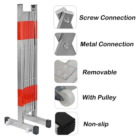 Heavy Duty Expandable Safety Barricade Built Tough With Rust Proof Stainless Steel Housing And A Slick Pulley System That Makes Highway Work Zones And Parking Lots A Breeze