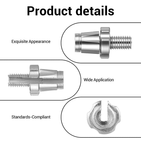 Detailed view of 7mm Bike Brake Cable Lever Adjuster Screws Set for Mountain Bikes with aluminum alloy barrel bolts, side and top angles