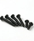 30 Pack M4 X 16mm Pan Head Machine Screws Black Oxide 304 Stainless Steel Fully Threaded Phillips Drive arranged in a line.