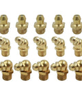 Brass M8x1.0 Grease Fittings Kit With Straight 45 Degree And 90 Degree Angles 15 Pieces High Temp Resistant Leak Proof Design