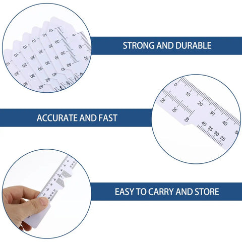 6-Piece Pupillary Distance Ruler Set for Eyeglasses Fitting, PD Meter Kit, Lightweight Flexible Plastic Eye Tool, 7.08 Inch, Perfect for Precise Pupillary Measurements at Home or Clinic; 6 white rulers