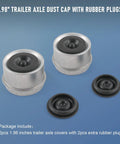 1.98-inch Trailer Axle Dust Cap Cup Grease Cover Hub Kit With 2 Rubber Plugs Fits Most 2000 To 3500 Lbs Dexter EZ Lube