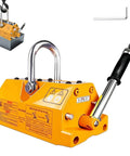 Straight Up Industrial Grade Heavy Duty N50 Neodymium Lifting Magnet in yellow for moving steel plates and iron bars.
