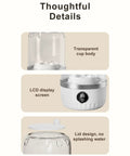 Slick Portable Laundry Wash Cup For Travel And Business Trips Compact Clothes Cleaner, LCD display and lid to prevent splashing.