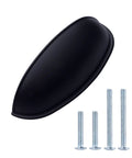 Flat Black Bin Cup Drawer Pulls 4.13 Inch Length 3 Inch Hole Center Projection 1.22 Inch Modern Cabinet Handles with screws