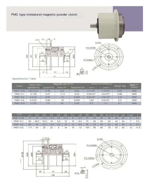 Biaxial Magnetic Particle Brake With 0.5 To 5 Nm Torque Range For Heavy-Duty Rock-Solid Control In Industrial Equipment diagrams