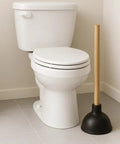 Heavy Duty Toilet Plunger For Clogged Drains And Quick Unclogging Of Bathrooms And Kitchens, 17 Inch Wooden Handle With 5 Inch Rubber Cup