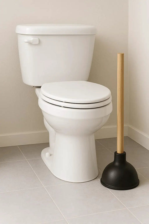 Heavy Duty Toilet Plunger For Clogged Drains And Quick Unclogging Of Bathrooms And Kitchens, 17 Inch Wooden Handle With 5 Inch Rubber Cup