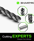 One Eighth Inch Shank Carbide Square End Mill, Four Flute CNC Cutter, Built Tough For Alloy Steel, Stainless Steel, And Cast Iron