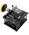 Compact Mini Table Saw for DIYers, adjustable angle, dual copper motor, safety guard, 1.38 inch cutting depth for crafts.