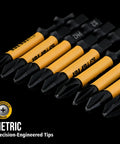 20-Piece Phillips Bit Set Size Two For Impact Drivers, 2 Inch S2 Alloy Steel With Magnetic CNC Machined PH2 Tips, arranged side by side.