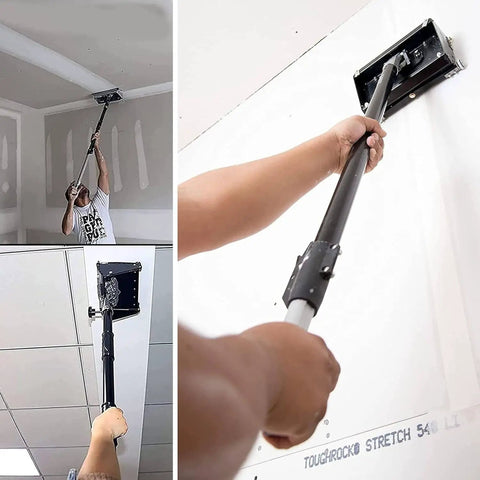 Drywall Flat Box Pro Grade 8 Inch 10 Inch 12 Inch Finishing Tools Set With 106 To 165 Cm Box Handle Extension, used on ceiling