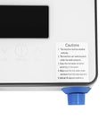 Top view of Tankless Electric Water Heater 4500W With Digital Screen Display, showing controls and caution instructions.