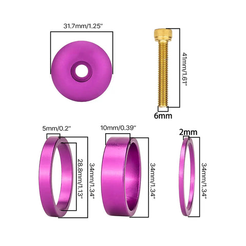 Dope Colorful Aluminum Headset Spacer Kit With Stem Top Cap And Long Bolts Star Nut And Front Fork Spacers components with sizes