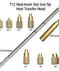 Heat Set Insert Tool Kit For M2 To M8 Brass Knurled Nuts With Embedded Insertion Tips Hot Melt Adapter Set For T12 Soldering Iron