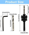 Heavy Duty Metal Hole Saw Arbor Kit With Hex Shank And Four Center Drill Bits Perfect For Rugged Drilling Jobs Without Breaking A Sweat Or Running To The Hardware Store Again, size chart