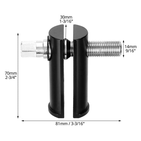 Bearing Removal Tool And Neck Bearing Race Remover for motorcycle neck bearings 1-1/8 to 2-5/8 inches, side view with dimensions