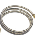 Flexible stainless steel gas line, 1/4 in x 36 in, brass compression fittings on both ends