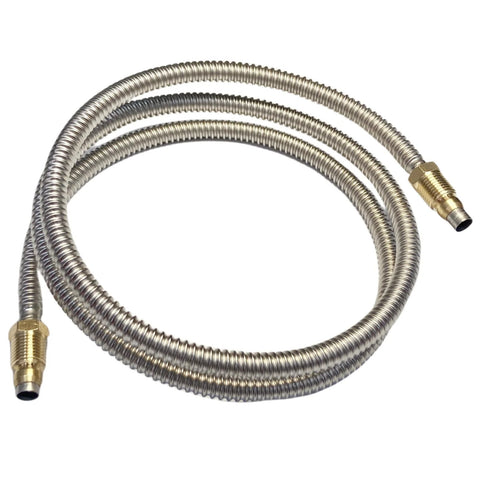 Flexible stainless steel gas line, 1/4 in x 36 in, brass compression fittings on both ends